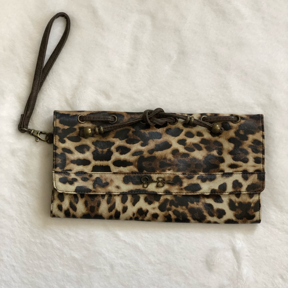 Jessica Simpson Leopard Print Clutch Wristlet